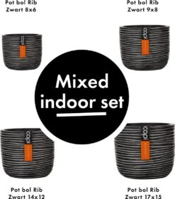 Capi Europe - Set Van 4 - Bloempot Binnen - Rib Antraciet -Gardena Winkel 1058x1200
