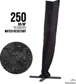 MaxxGarden Parasolhoes - Afdekhoes Voor Zweefparasol - Beschermhoes - 200-400 Cm - Met Rits En Trekkoord - Zwart -Gardena Winkel 1081x1200