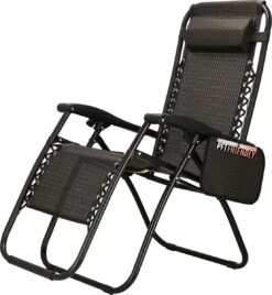 Springos Tuinstoel | Ligstoel | Opvouwbaar | Verstelbaar | Ergonomische Hoofdsteun | Bruin / Zwart -Gardena Winkel 1107x1200