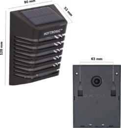 4x HOFTRONIC Dono - Solar Wandlamp Buiten - IP65 Waterdicht - Wintersolar Technologie Monokristal Zonnepaneel - 3000K Warm Wit (sfeervol) - Solar Tuinverlichting Zonne Energie -Gardena Winkel 1135x1200