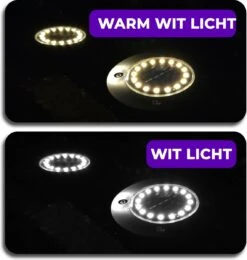 Shutterlight® 16 LED Solar Grondspot - Tuinverlichting - Zonlichtsensor - Zonne-energie - Matte Zwart - Warm Wit Licht - 4 Stuks - Buiten -Gardena Winkel 1142x1200 1