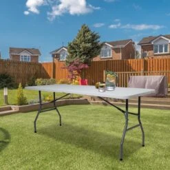 LifeGoods Klaptafel - Inklapbaar - 70x180cm - Verstelbare Vouwtafel - Weerbestendig - Wit -Gardena Winkel 1198x1200 2