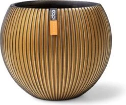 Capi Europe - Vaas Bol Groove XL - 39x33 - Goud - Bloempot Voor Binnen - Opening ⌀24 - GVGB270 -Gardena Winkel 1200x1007 1
