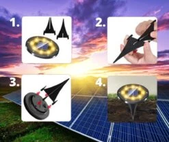 Q-Mate 4 X LED Solar Grondspot Zwart - Solar Tuinverlichting - Buitenlamp - Tuinverlichting Op Zonne-Energie -Gardena Winkel 1200x1008 1
