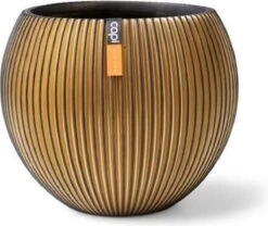 Capi Europe - Vaas Bol Groove XL - 63x51 - Goud - Bloempot Voor Binnen - Opening ⌀42 - GVGB271 -Gardena Winkel 1200x1012 1