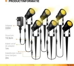 TIGIOO LED Tuinspot Buitenverlichting - 6 Tuinlampen - Tuinverlichting - Waterdicht (6 PACK) -Gardena Winkel 1200x1085 2