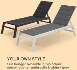 Blumfeldt Renazzo Lounge Ligstoel - Ligbed Voor De Tuin - Aluminium Tuinstoel - 6 Standen - Waterafstotend - Bekleding Van 70 % Pvc En 30 % Polyetheen - Zwart -Gardena Winkel 1200x1089 1