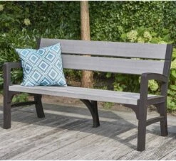 Keter Montero Tuinbank - 3-personen - 150x62,5x89cm – Grafiet -Gardena Winkel 1200x1102