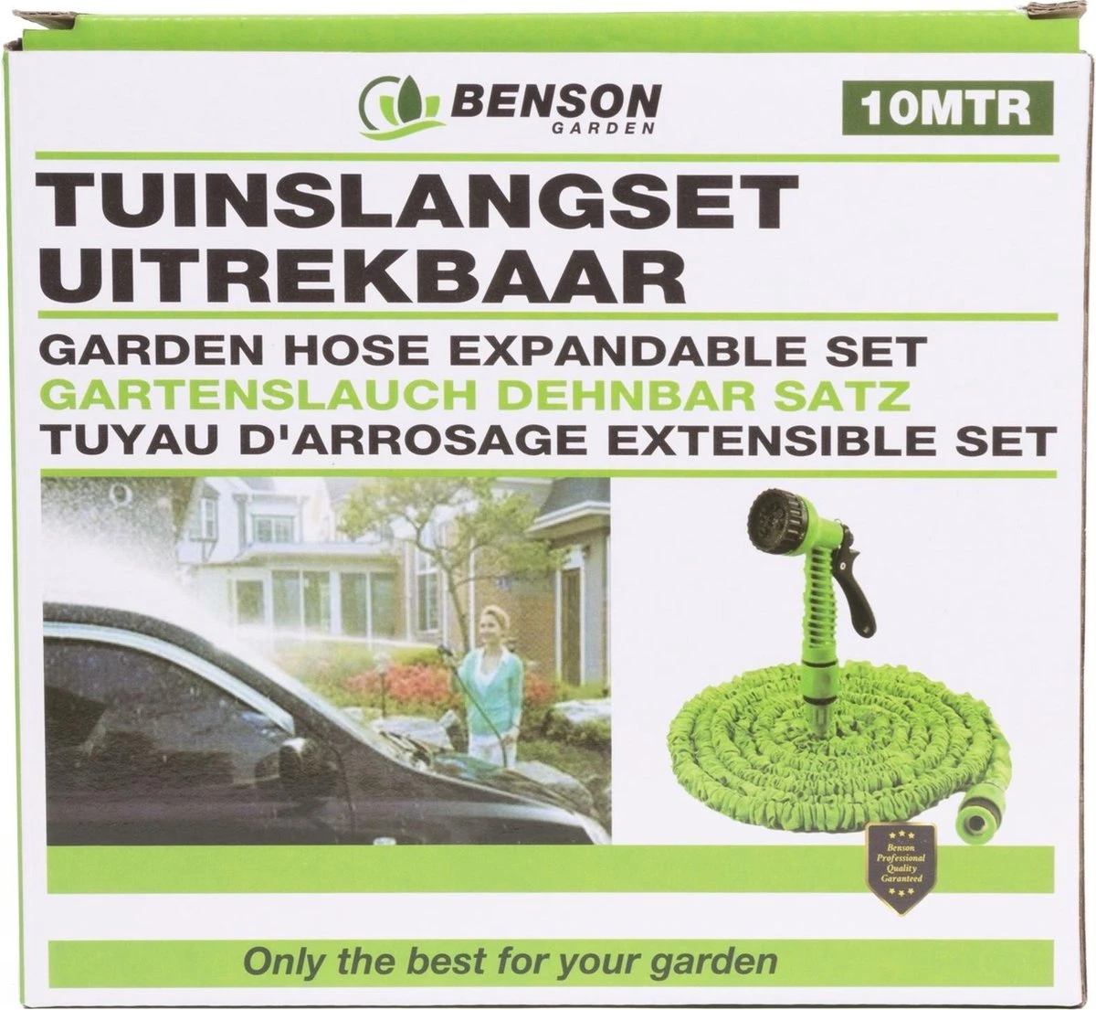 Benson - Tuinslang - Fexibel - 10 Meter - Tuinslang Met Koppeling - Spuitpistool - Groen 5 Benson - Tuinslang - Fexibel - 10 Meter - Tuinslang Met Koppeling - Spuitpistool - Groen - Afbeelding 5