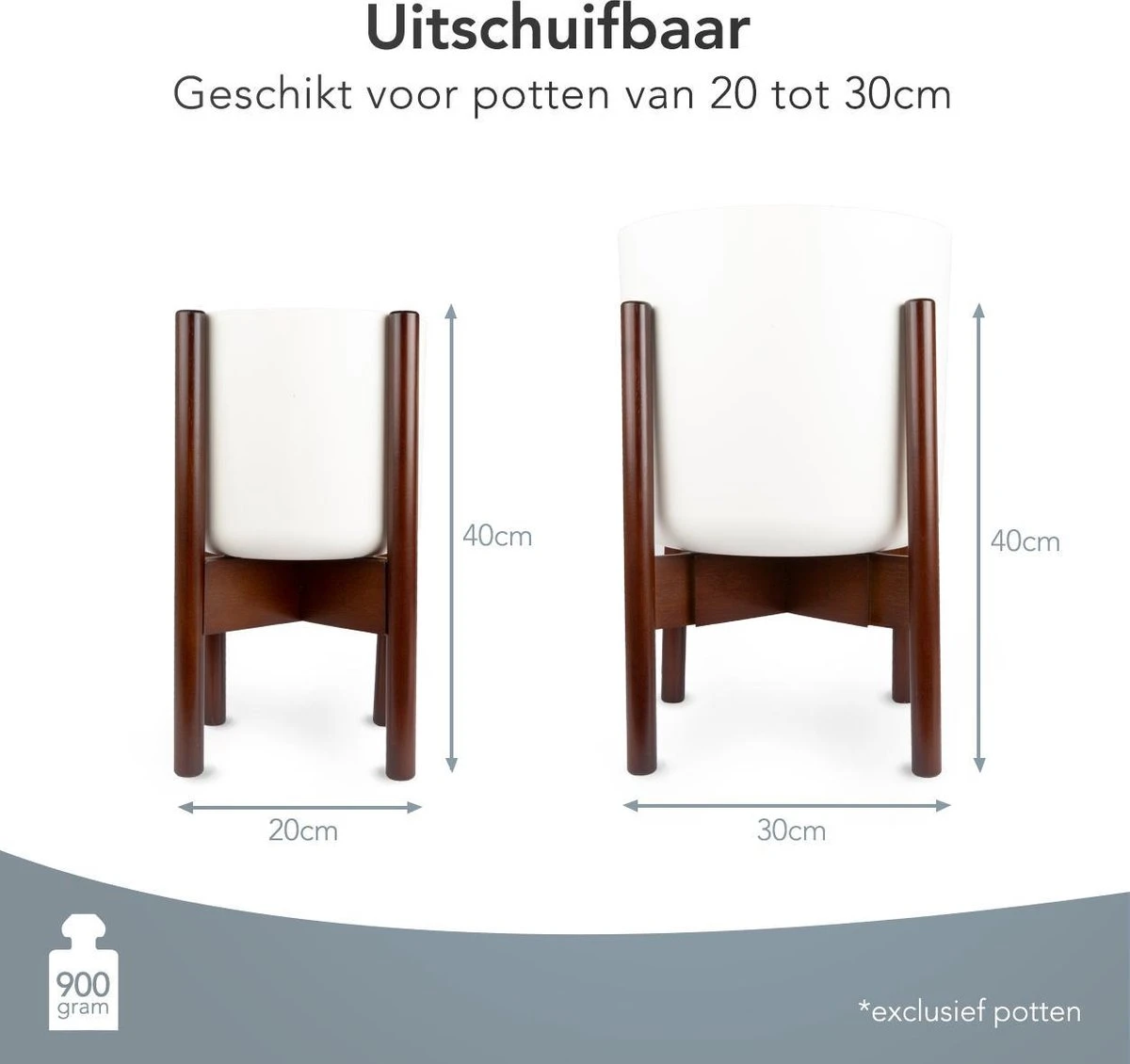 LifeGoods Planten Standaard - Uitschuifbare Bloempothouder - 20 Tot 30 Cm - Donker Bamboe 7 LifeGoods Planten Standaard - Uitschuifbare Bloempothouder - 20 Tot 30 Cm - Donker Bamboe - Afbeelding 7