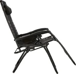 Springos Tuinstoel | Ligstoel | Opvouwbaar | Verstelbaar | Ergonomische Hoofdsteun | Bruin / Zwart -Gardena Winkel 1200x1170