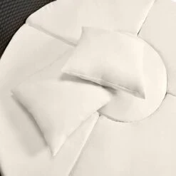 Casaria Polyrattan Zonne-Eiland Ø185cm – Incl. Kussens - Zwart Crème -Gardena Winkel 1200x1200 10