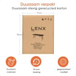 Lenx Klaptafel - Inklapbare Tafel - Opvouwbare Tuintafel - Vouwtafel - Inclusief Handvat En 2 Tafelkleden - 180x75x74cm - 6 Tot 8 Personen -Gardena Winkel 1200x1200 105