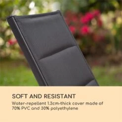 Blumfeldt Renazzo Lounge Ligstoel - Ligbed Voor De Tuin - Aluminium Tuinstoel - 6 Standen - Waterafstotend - Bekleding Van 70 % Pvc En 30 % Polyetheen - Zwart -Gardena Winkel 1200x1200 110