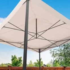 LifeGoods Partytent - 3x3 M - Zijwanden - Easy Up - Opvouwbaar - Waterdicht - Draagtas Met Wieltjes - Beige -Gardena Winkel 1200x1200 123