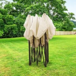 LifeGoods Partytent - 3x3 M - Zijwanden - Easy Up - Opvouwbaar - Waterdicht - Draagtas Met Wieltjes - Beige -Gardena Winkel 1200x1200 125