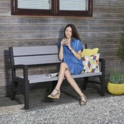 Keter Montero Tuinbank - 3-personen - 150x62,5x89cm – Grafiet -Gardena Winkel 1200x1200 137