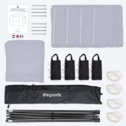 LifeGoods Partytent - 3x3 M - Zijwanden - Easy Up - Opvouwbaar - Waterdicht - Draagtas Met Wieltjes - Donkergrijs 16 LifeGoods Partytent - 3x3 M - Zijwanden - Easy Up - Opvouwbaar - Waterdicht - Draagtas Met Wieltjes - Donkergrijs -Gardena Winkel 1200x1200 16