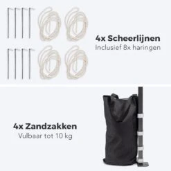 LifeGoods Partytent - 3x3 M - Zijwanden - Easy Up - Opvouwbaar - Waterdicht - Draagtas Met Wieltjes - Donkergrijs 22 LifeGoods Partytent - 3x3 M - Zijwanden - Easy Up - Opvouwbaar - Waterdicht - Draagtas Met Wieltjes - Donkergrijs -Gardena Winkel 1200x1200 22