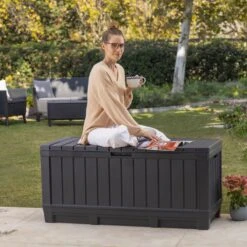 Keter Kentwood Opbergbox - 128x53.6x59 Cm - 350 L - Grafiet -Gardena Winkel 1200x1200 234