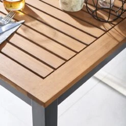 NATERIAL - Tuintafel Vierkant ORIS - 4 Personen - Houten Tafel 90x90 Cm - Aluminium - Met Houten Blad - Eucalyptus -Gardena Winkel 1200x1200 24