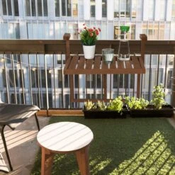 Relaxdays Balkontafel Inklapbaar - Klaptafel Balkon - Tafel Reling - Hangtafel Hout -Gardena Winkel 1200x1200 240