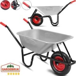 Gardebruk Kruiwagen 100L - Luchtband - 250kg Draagkracht Zilver -Gardena Winkel 1200x1200 255