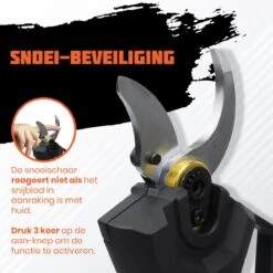 Reichlër® Elektrische Snoeischaar - 40 Mm Snijdiameter - 2x Accu - Anti-cut Functie - Heggenschaar - Takkenschaar - Zwart -Gardena Winkel 1200x1200 277