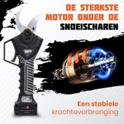 Reichlër® Elektrische Snoeischaar - 40 Mm Snijdiameter - 2x Accu - Anti-cut Functie - Heggenschaar - Takkenschaar - Zwart -Gardena Winkel 1200x1200 278