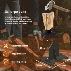 Miseru Houtklover – Geen Bijl Nodig – No Axe - Houtsplijter – Houtkliever – HANDMADE In Holland - Houtklover Voor Aanmaakhout – Metaal -Gardena Winkel 1200x1200 287