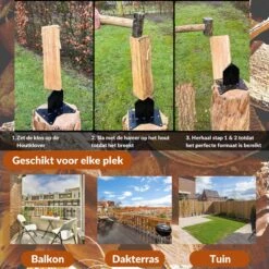 Miseru Houtklover – Geen Bijl Nodig – No Axe - Houtsplijter – Houtkliever – HANDMADE In Holland - Houtklover Voor Aanmaakhout – Metaal -Gardena Winkel 1200x1200 292
