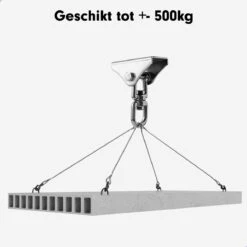 Luxe Ophangsysteem - 180° Schommelen, 360° Roteerbaar - Plafondhaak - Ophanghaak - Hangstoel Buiten - Hangstoel Binnen – Schommelstoel - Schommel - Bokszakken - RVS - Nederlandse Handleiding - -Gardena Winkel 1200x1200 33