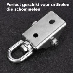 Luxe Ophangsysteem - 180° Schommelen, 360° Roteerbaar - Plafondhaak - Ophanghaak - Hangstoel Buiten - Hangstoel Binnen – Schommelstoel - Schommel - Bokszakken - RVS - Nederlandse Handleiding - -Gardena Winkel 1200x1200 34