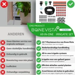 Bone Vista® 155 Stuks Water Druppelslang Irrigatiesysteem Tuin – Bewateringssysteem & Druppelsysteem -Gardena Winkel 1200x1200 380