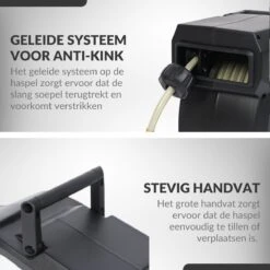 Buxibo - Wandslangenbox 20 Meter + 2 Meter - Tuinslang Met Haspel - 9 Sproei Standen - Slangenhouder 180° Draaibaar - Tuinslanghaspel Zwart+ Gratis Sproeier - Zwart -Gardena Winkel 1200x1200 391