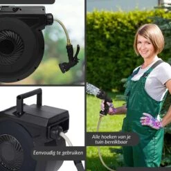 Buxibo - Wandslangenbox 20 Meter + 2 Meter - Tuinslang Met Haspel - 9 Sproei Standen - Slangenhouder 180° Draaibaar - Tuinslanghaspel Zwart+ Gratis Sproeier - Zwart -Gardena Winkel 1200x1200 392