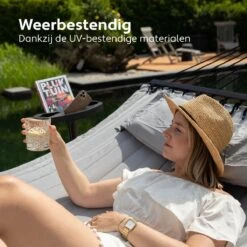 Vita5 Hangmat Met Standaard En Spreidstok – 2 Persoons – Incl. Bekerhouder - Afneembaar Kussen – Uv-bestendig – Lichtgrijs -Gardena Winkel 1200x1200 48