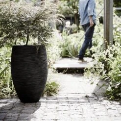 Capi Europe - Vaas Elegant Deluxe Rib NL - 56x84 - Zwart - Voor Binnen En Buiten - KBLR1132 -Gardena Winkel 1200x1200 528