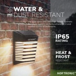 4x HOFTRONIC Dono - Solar Wandlamp Buiten - IP65 Waterdicht - Wintersolar Technologie Monokristal Zonnepaneel - 3000K Warm Wit (sfeervol) - Solar Tuinverlichting Zonne Energie -Gardena Winkel 1200x1200 574