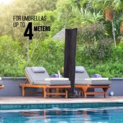 MaxxGarden Parasolhoes - Afdekhoes Voor Zweefparasol - Beschermhoes - 200-400 Cm - Met Rits En Trekkoord - Zwart -Gardena Winkel 1200x1200 59