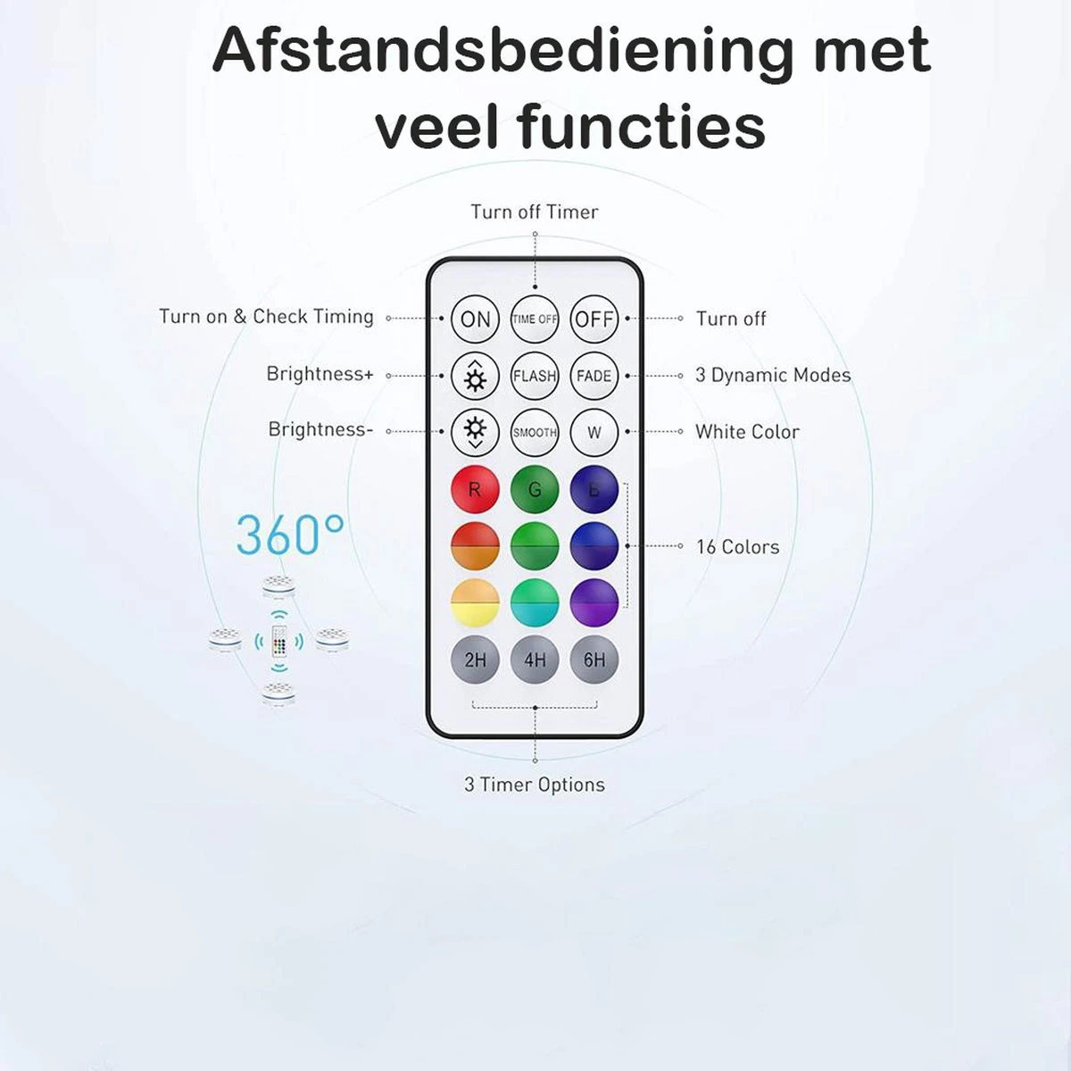 Lueas® Draadloze Ledlampjes Waterdicht - Met Afstandbediening -2 Stuks Op Batterijen - RGB - Dimbaar 7 Lueas® Draadloze Ledlampjes Waterdicht - Met Afstandbediening -2 Stuks Op Batterijen - RGB - Dimbaar - Afbeelding 7