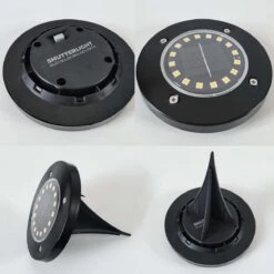 Shutterlight® 16 LED Solar Grondspot - Tuinverlichting - Zonlichtsensor - Zonne-energie - Matte Zwart - Warm Wit Licht - 4 Stuks - Buiten -Gardena Winkel 1200x1200 680