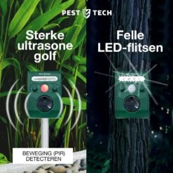 Pest-Tech PT-221 | Ultrasone Kattenverjager Op Zonneenergie | Kattenschrik | Marterverjager | Dierenverjager | Kattenafweermiddel | Ongedierte Verjager - Met USB Oplaadkabel -Gardena Winkel 1200x1200 687