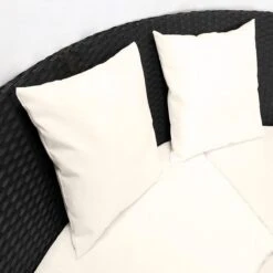 Casaria Polyrattan Zonne-Eiland Ø185cm – Incl. Kussens - Zwart Crème -Gardena Winkel 1200x1200 7