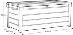 Keter Brushwood Opbergbox - Kussenbox - 455L - 145x69,7x60,3cm - Taupe 8 Keter Brushwood Opbergbox - Kussenbox - 455L - 145x69,7x60,3cm - Taupe -Gardena Winkel 1200x581 1