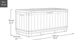 Keter Kentwood Opbergbox - 128x53.6x59 Cm - 350 L - Grafiet -Gardena Winkel 1200x655