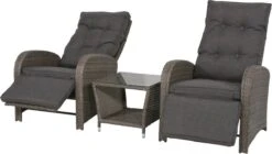 Loungeset Duoset Melia 2 Verstelbare Stoelen + Tafel - Balkonset -Gardena Winkel 1200x682