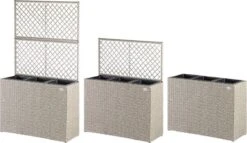 Casaria Polyrattan Bloembak – 3 Bakken Klimophek - Crème -Gardena Winkel 1200x697 2