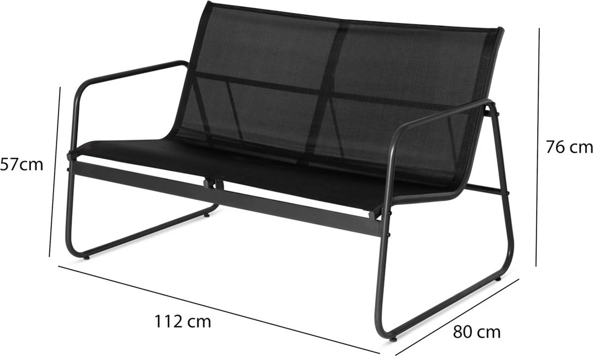 909 Outdoor Tuinset Camilla - 4-delig - Dubbele Zitbank - 2 Stoelen - Tafel - Stalenframe 5 909 Outdoor Tuinset Camilla - 4-delig - Dubbele Zitbank - 2 Stoelen - Tafel - Stalenframe - Afbeelding 5