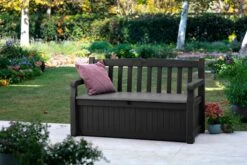 Keter Eden Garden Bench Opbergbank - 265L - 140x60x84cm - Zwart/Grijs 11 Keter Eden Garden Bench Opbergbank - 265L - 140x60x84cm - Zwart/Grijs -Gardena Winkel 1200x800 13